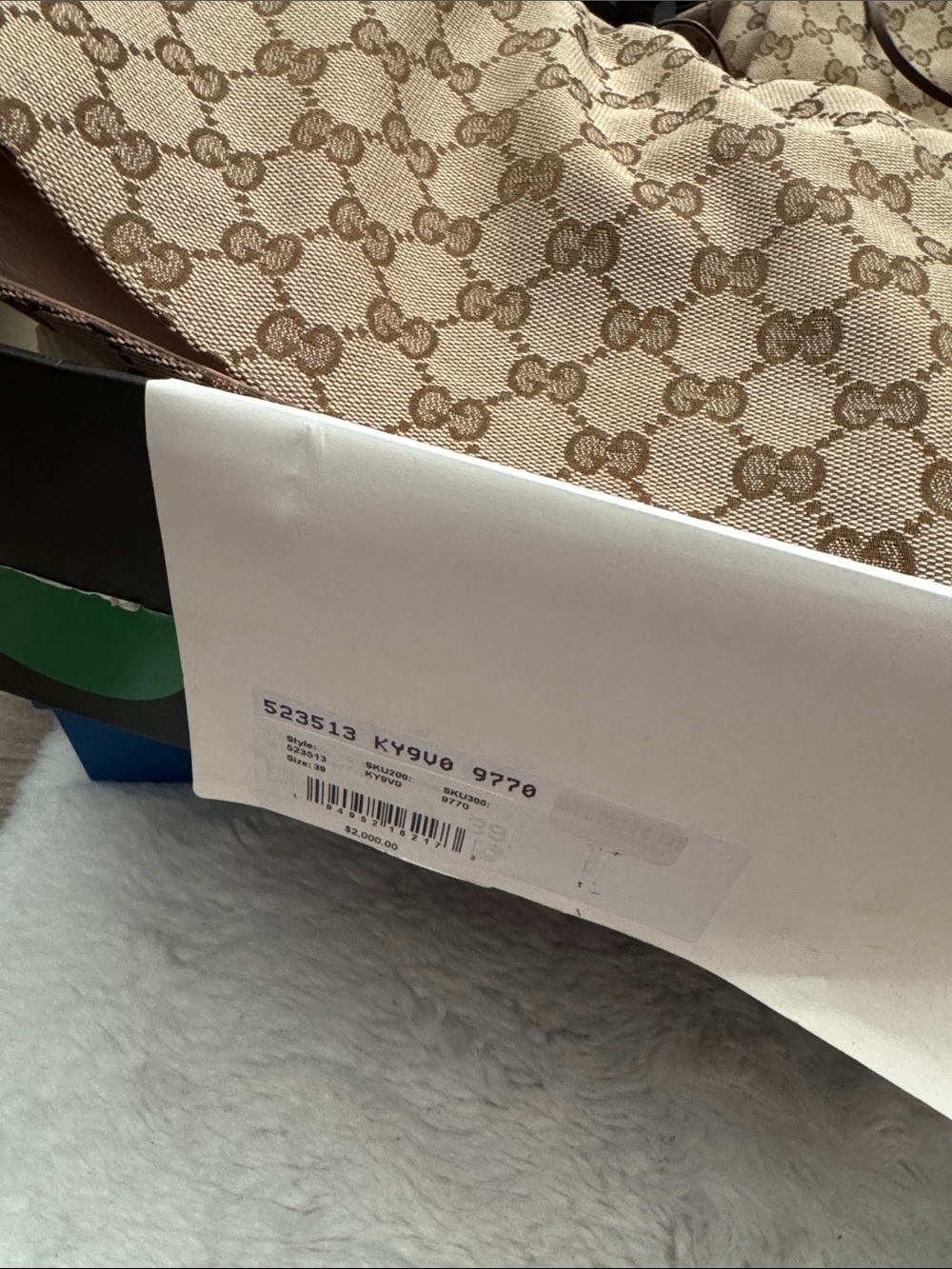 Gucci Brown GG Monogram Knee-High Drawstring Boots - Picture 7 of 8